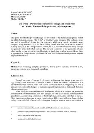 Die Welle – Parametric solutions for design and production of complex forms with large-format roll-bent plates, Page 1