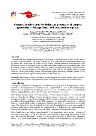 Computational systems for design and production of complex geometries with large-format roll-bent aluminum plates, Page 1