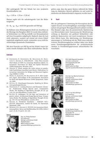 Parapluie – Realisierung einer ultraschlanken Betonschale durch Aktivierung einer Membrantragwirkung, Page 7