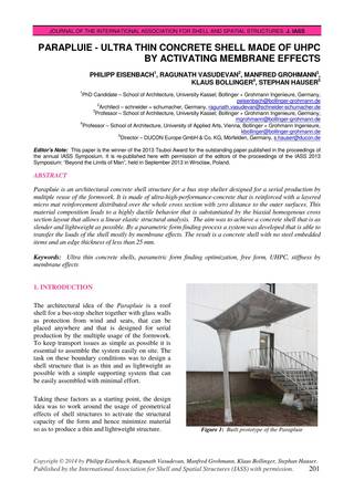 Parapluie – Ultra Thin Concrete Shell Made of UHPC by Activating Membrane Effects, Page 3